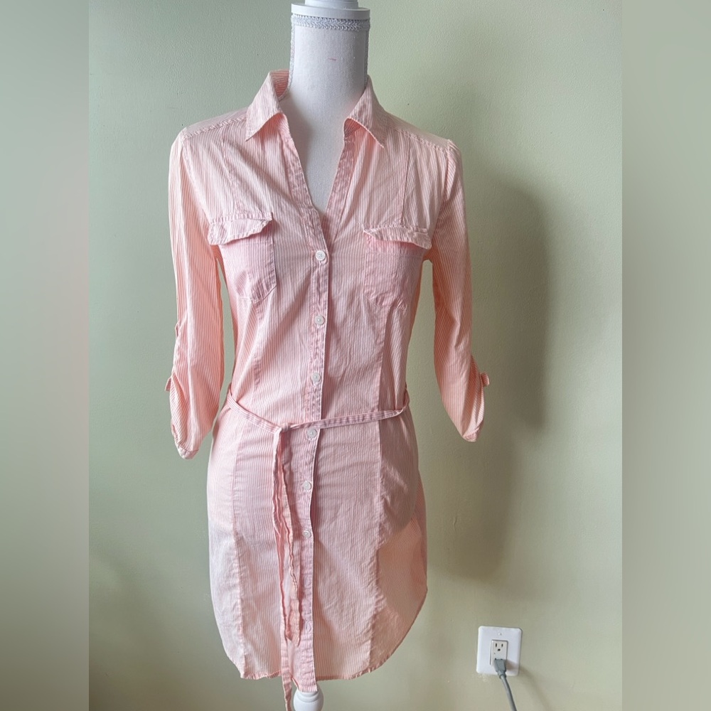 Forever 21 Peach Cotton Long Shirt Size S NWOT